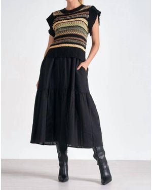 Elan Crew Neck Midi Sweater Dress - Blue