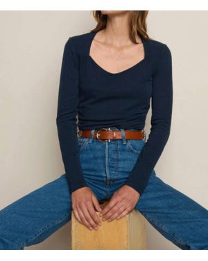 Nation Ltd Millie Long Sleeve Tee - Blue