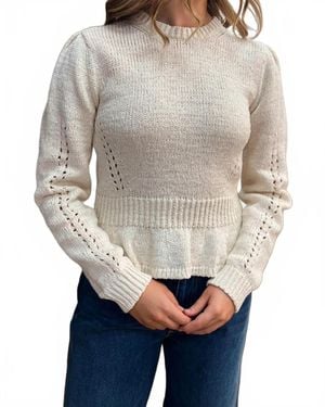 Ulla Johnson Aurelie Long Sleeve Peplum Pullover - Gray