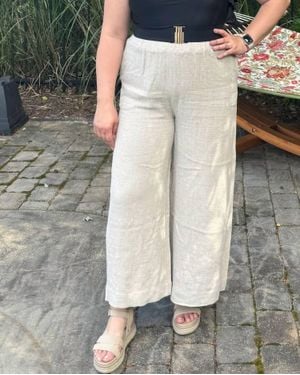 Before You Collection Summer Wide Leg Pants - Gray