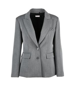 Liu Jo Lined Stretch Polyester-Blend Fitted Jacket - Gray
