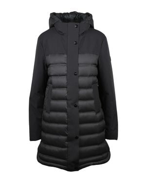 Hox Quilted Long Polyamide Down Jacket - Black