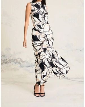 Maggy London Mock Neck Sleeveless Maxi Dress - Natural