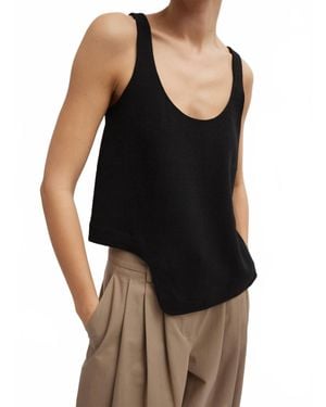 Tibi Melee Crepe Tank Top - Black