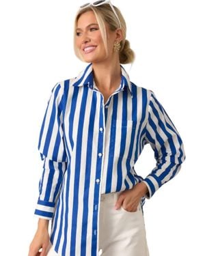 PROSPERINE® Paula Button Down Shirt - Blue
