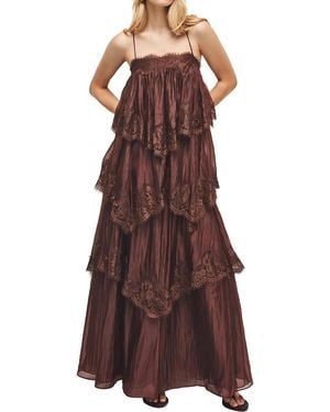 Linda Charm Embellished Maxi Dress - Brown