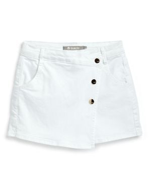 Tractr Girls Denim Skort W/ Buttons - Blue