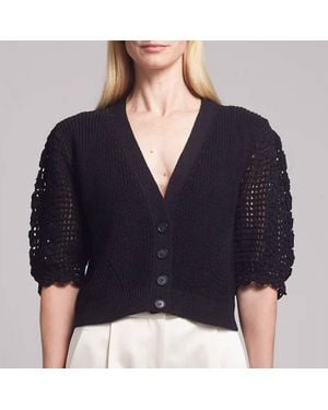 Eleven Six Shira Button Front V-Neck Cardigan - Blue