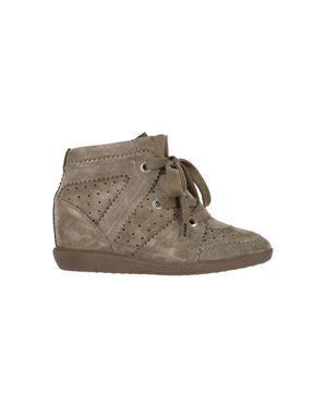 Isabel Marant Taupe Bobbie Suede Wedge Sneakers - Brown