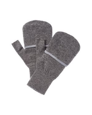 Brodie Cashmere Blanket Stitch Mittens - Gray