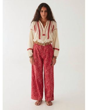 MAISON HOTEL Irina Billowy Sleeves Blouse - Red