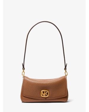 Michael Kors Bryant Small Textured Leather Pochette - White