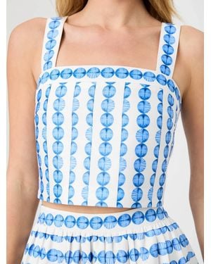 French Connection Structured Taffeta Top - Blue