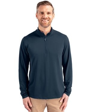 Cutter & Buck Virtue Eco Pique Recycled Quarter Zip Pullover Jacket - Blue