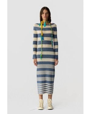 Guest In Residence Striped Rib Dress - Blue