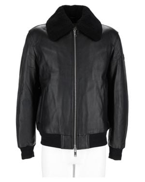 Moose Knuckles Lamb Leather Sheepskin Jacket - Black