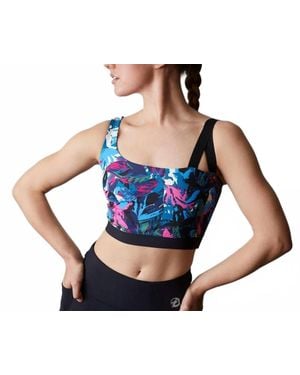 Natori Active Solstice Asymmetrical Cropped Cami Top - Blue