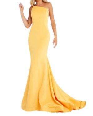 Jovani One Shoulder Prom Dress - Yellow
