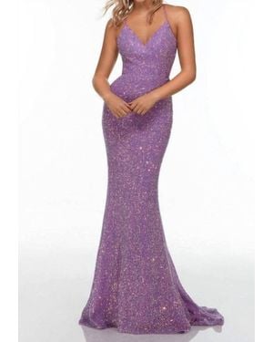 Alyce Paris Strappy Back Sequin Prom Gown - Purple