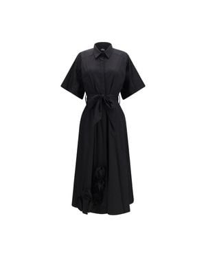Ella Cotton Casual Dress - Black