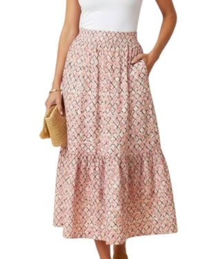 Loretta Caponi Nuvola High-Waisted Long Skirt - Pink