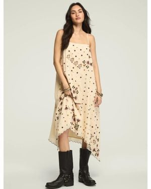 Lucky Brand Contrast Embroidered Mix Midi - Natural