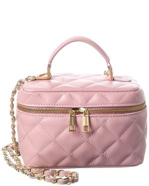 Isabella Rossetti Mia Quilted Leather Vanity Bag - Pink