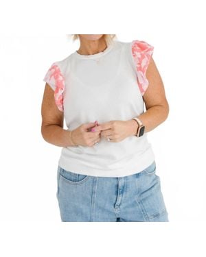 Haptics Dylan Floral Top - Gray