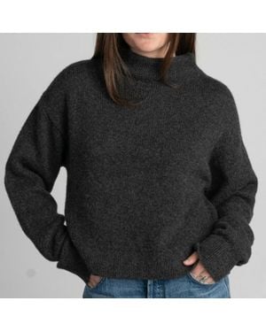 Archer Cashmere Mackenzie Mockneck Sweater - Black
