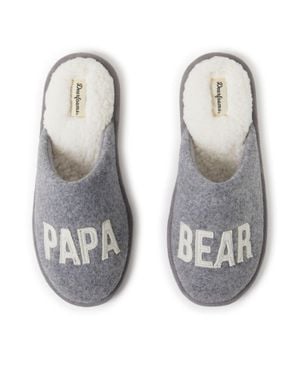 Dearfoams Carson Papa Bear Family Scuff Slipper - Metallic