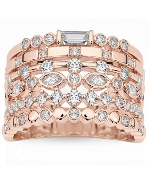 Pompeii3 1Ct Stackable Diamond Ring Lab Grown 12Mm Wide - Pink