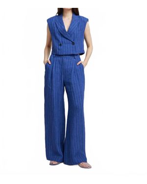 Self Contrast Alessa Blazer Vest - Blue