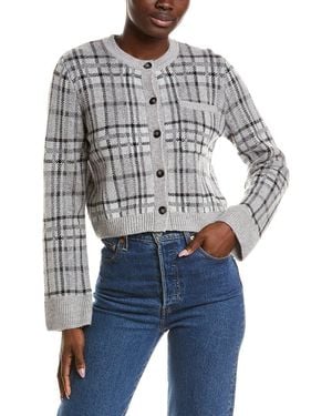 NAADAM Luxe Wool & Cashmere Jacquard Cardigan - Gray
