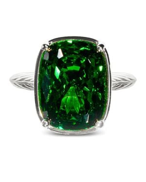 Sterling Forever Sterling Elongated Cushion Emerald Cz Cocktail Ring - Green
