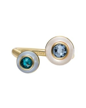 Fossil Bright Baubles-Tone Brass Toi Et Moi Ring, Ja72557107 - Blue