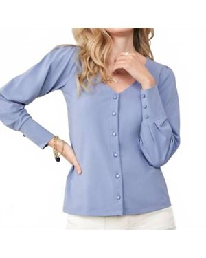 spartina 449 Rochelle Button Front Top - Blue