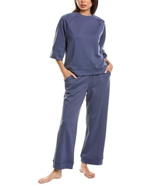Marion 2Pc Air Scuba Sweatshirt & Pant Set - Blue