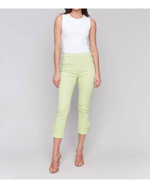 Charlie b Side Knot Cropped Pant - Yellow