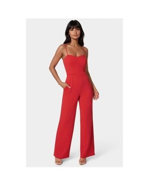 Bebe Sweetheart Jumpsuit - Red