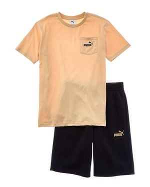 PUMA 2Pc T-Shirt & Short Set - Brown