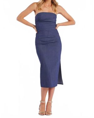 Bishop + Young Naomi Strapless Dress - Blue