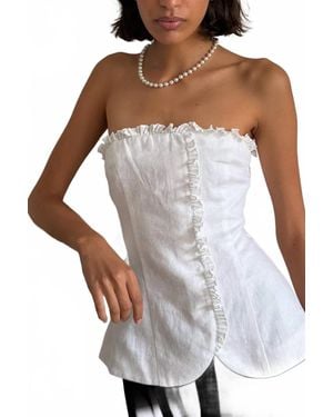Posse Florence Strapless Top - White