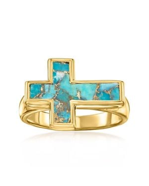 Ross-Simons Sideways Cross Ring - Blue
