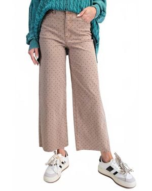 Easel Polka Dot Relaxed Wide-Leg Jeans - Multicolor