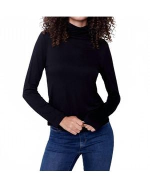 Charlie b Mock Neck Long Sleeve Top - Blue