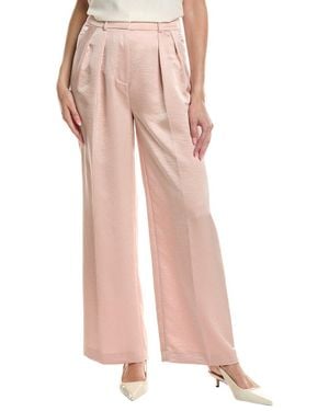 Kenneth Cole Pleated High-Rise Wide Leg Pant - Pink