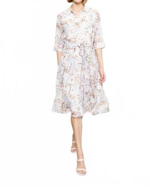 Zero Degrees Celsius Marble Print Dress - White