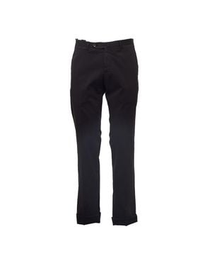 PT01 Slim-Fit Stretch Gabardine Pants With Tailored Details - Blue