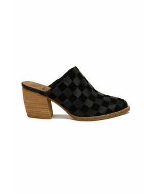 BEAST FASHION Angela Checkerboard Mule - Black