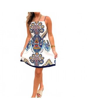 Aylaya Fleur De Lis Dress - Blue